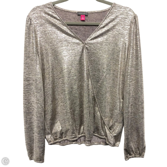 Top Long Sleeve By Vince Camuto In Gold, Size: M