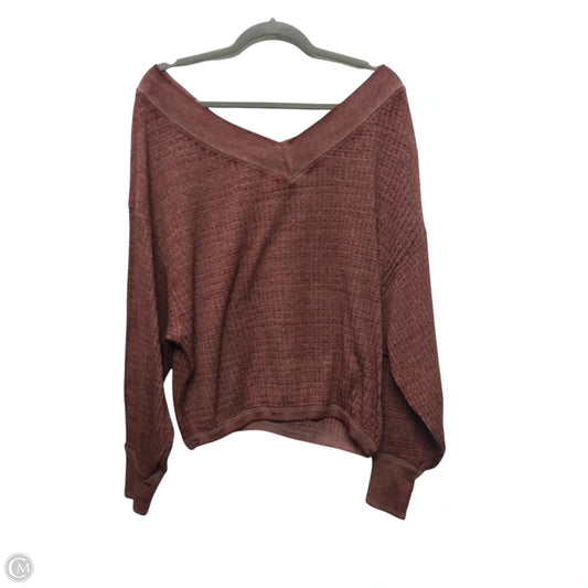 Top Long Sleeve By We The Free In Maroon, Size: S