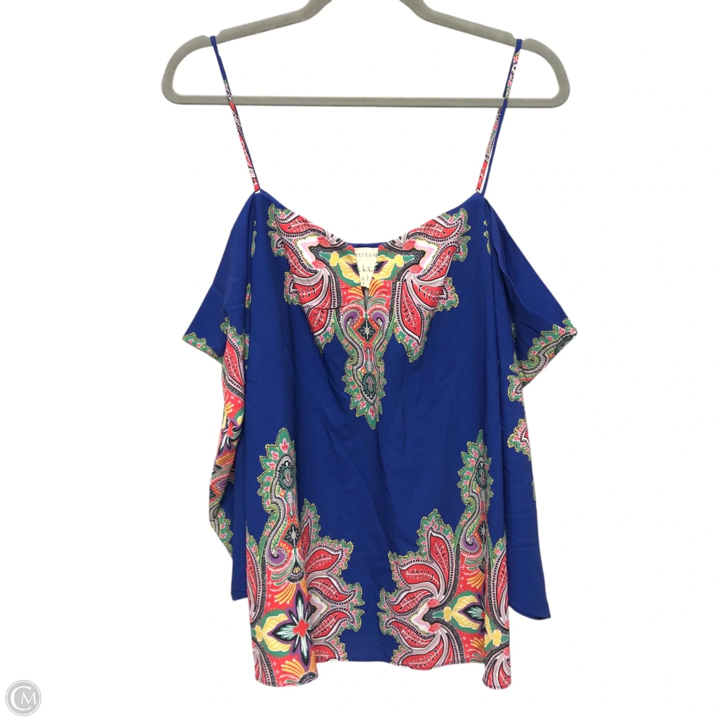 Top 3/4 Sleeve By Nicole Miller In Blue, Size: M