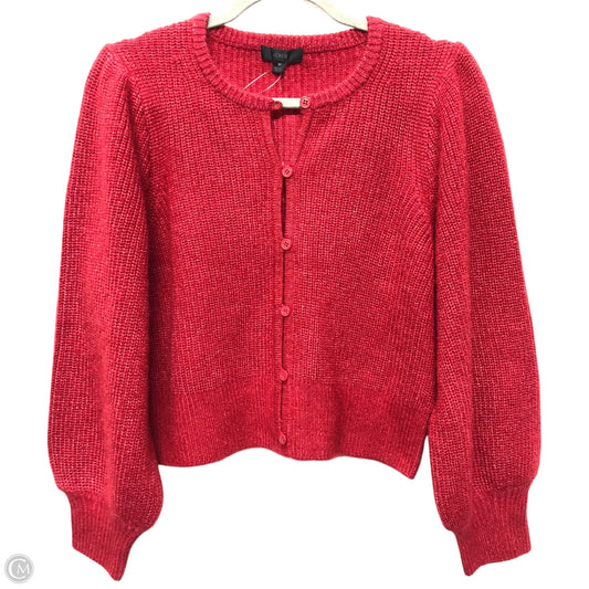 Sweater Cardigan By J. Crew In Red, Size: M