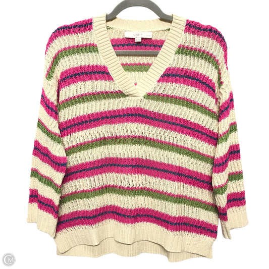 Sweater By Loft In Pink & Tan, Size: Sp