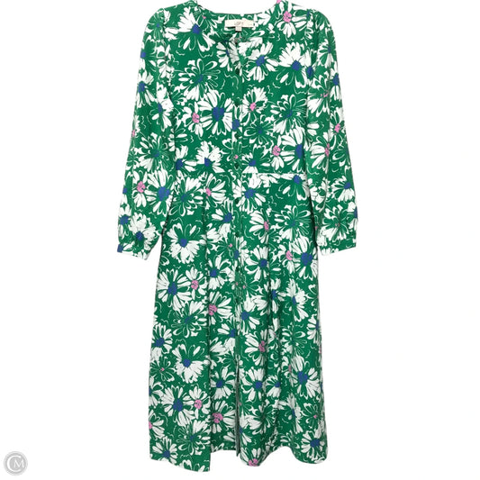 Dress Casual Midi By Loft In Green & White, Size: 4p