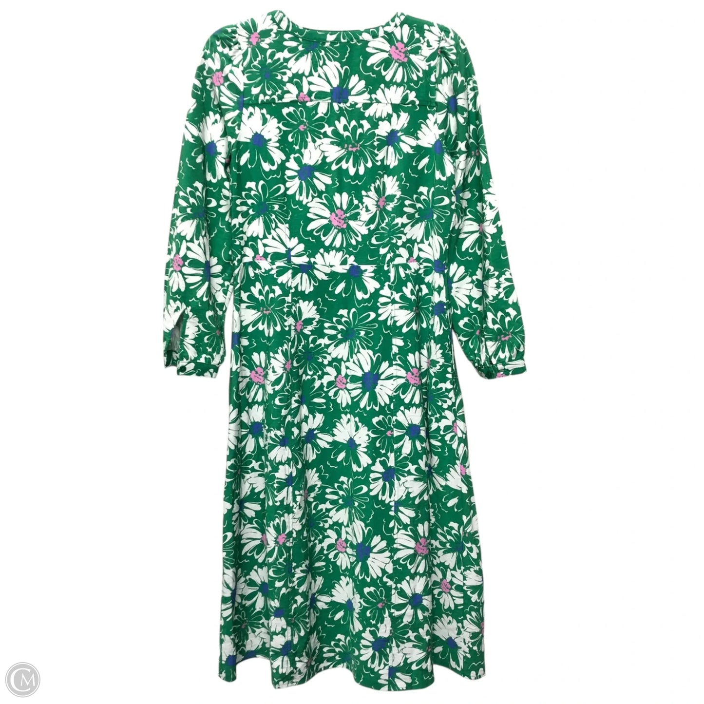 Dress Casual Midi By Loft In Green & White, Size: 4p