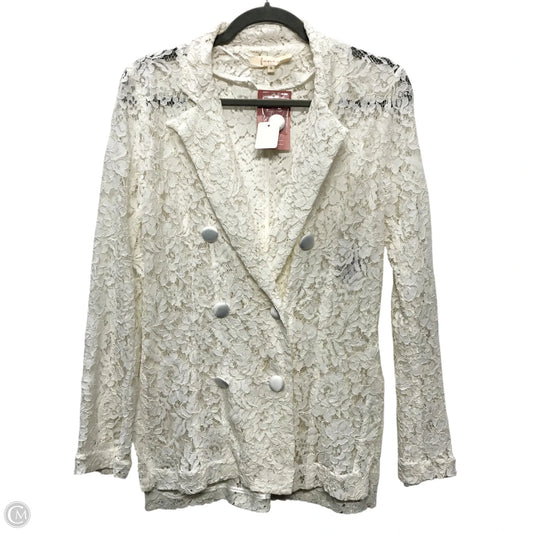 Blazer By Clothes Mentor In White, Size: S