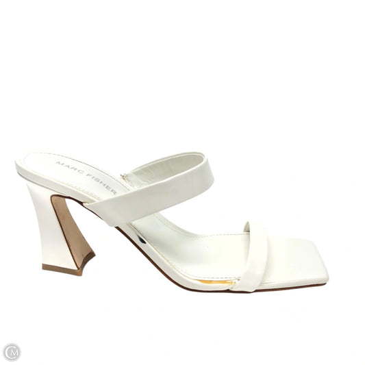 Sandals Heels Block By Marc Fisher In White, Size: 9.5
