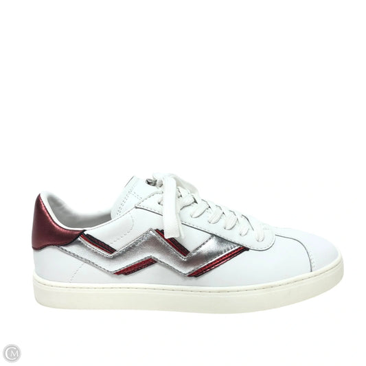 Shoes Designer By Stuart Weitzman In Red & White, Size: 6.5