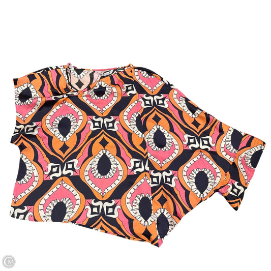 Top 3/4 Sleeve By Zara In Blue & Orange, Size: Xl
