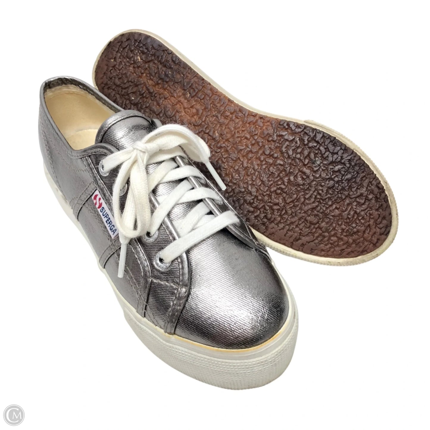 Shoes Sneakers Platform By Superga In Silver, Size: 6