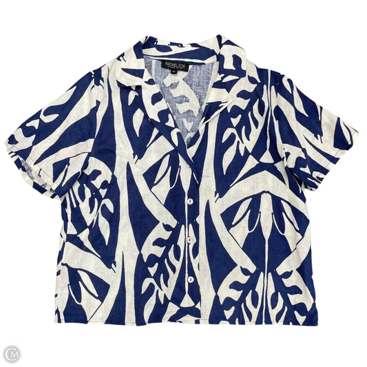 Top Short Sleeve By Rachel Zoe In Blue & White, Size: Xs
