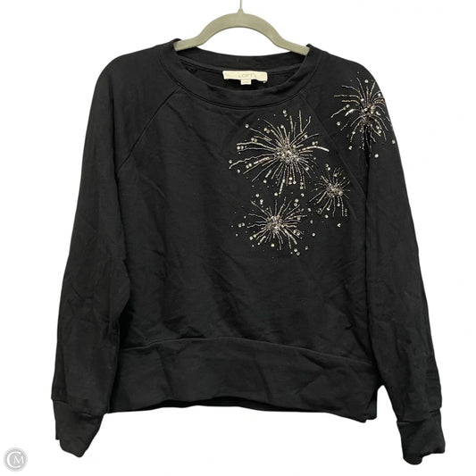 Sweatshirt Crewneck By Loft In Black, Size: Xs