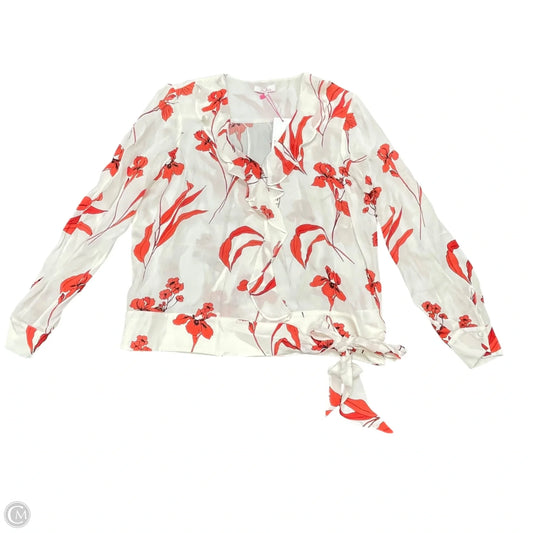 Blouse Long Sleeve By Parker In Red & White, Size: M
