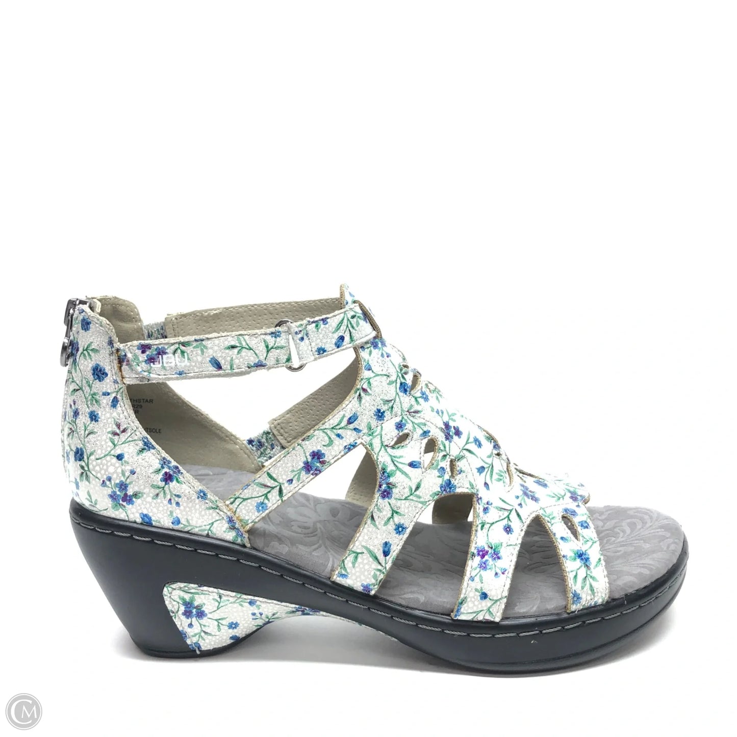 Sandals Heels Wedge By Jbu By Jambu In Blue & White, Size: 11