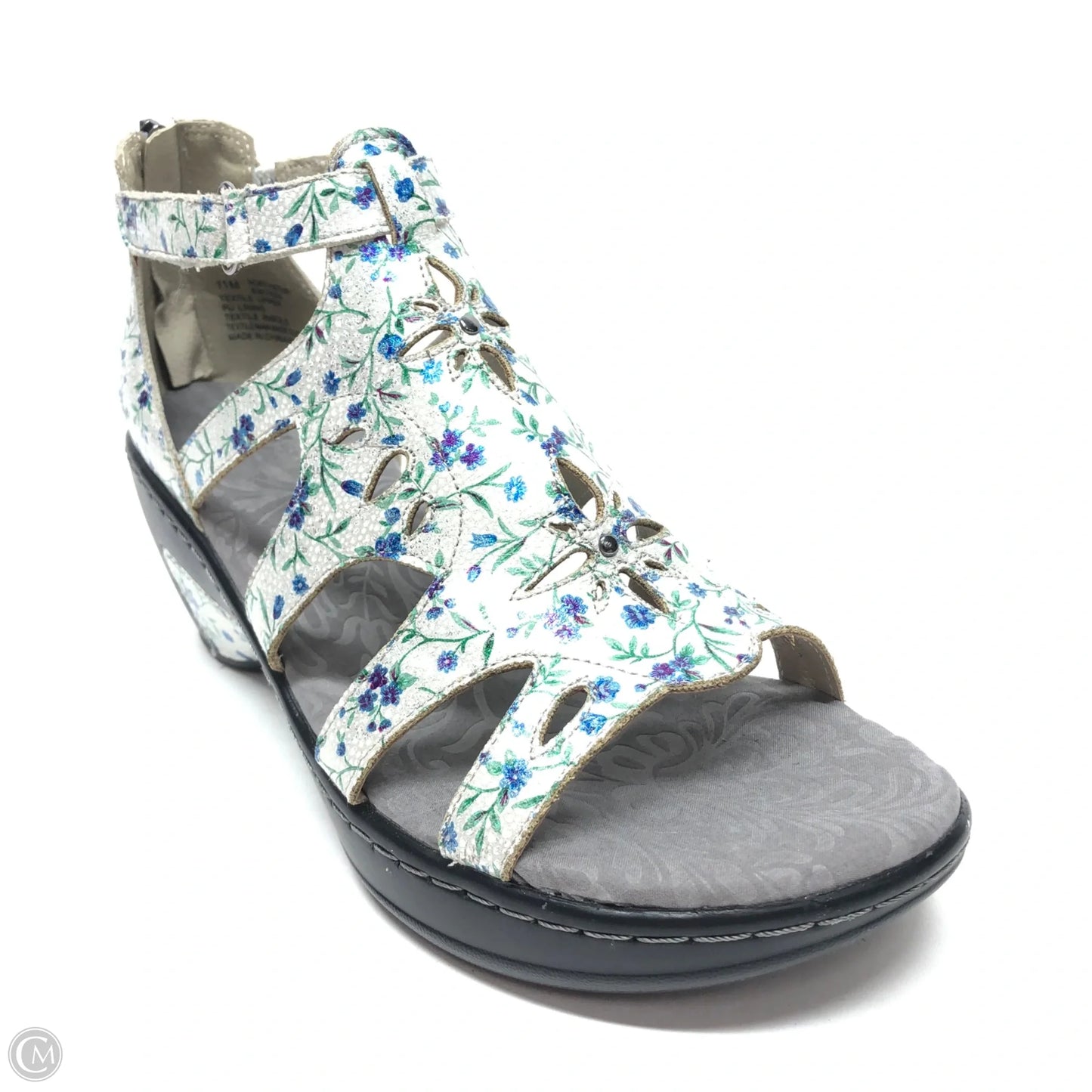Sandals Heels Wedge By Jbu By Jambu In Blue & White, Size: 11
