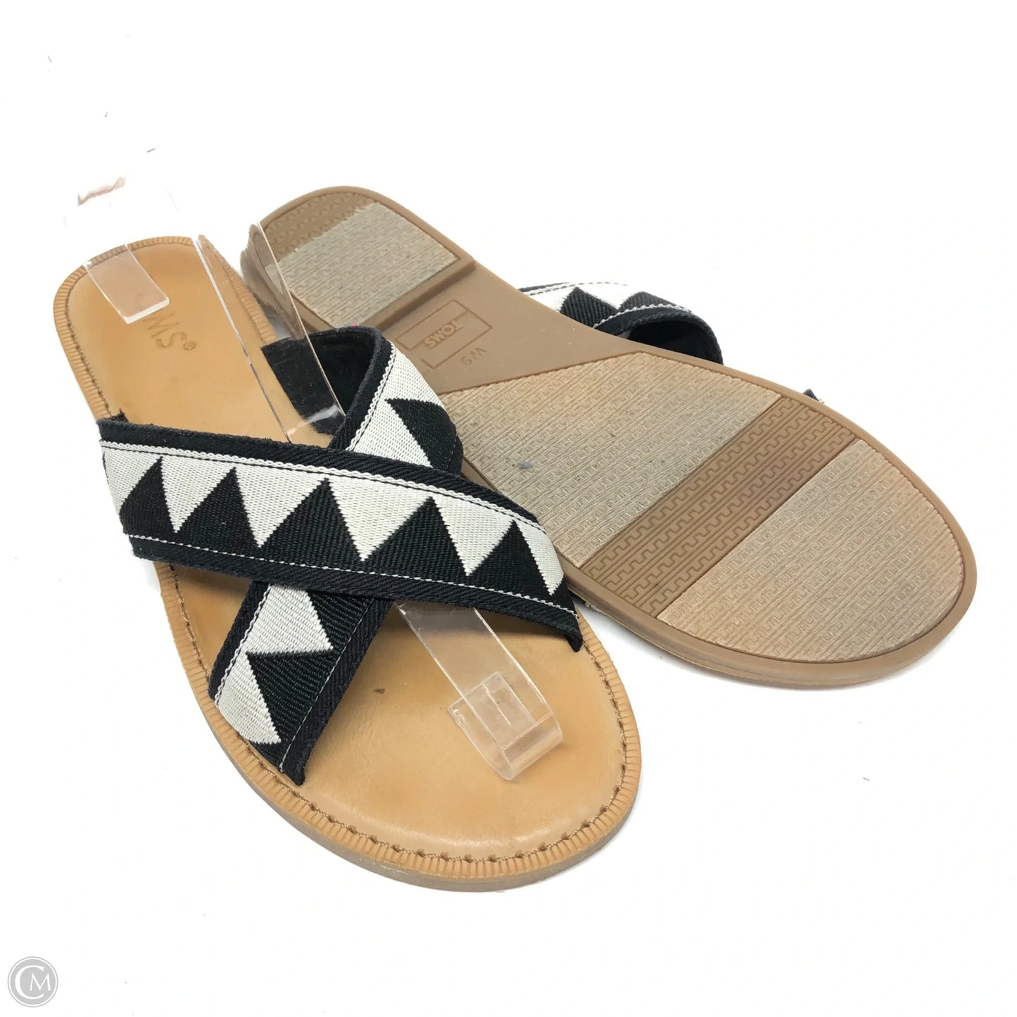 Sandals Flats By Toms In Black & White, Size: 9