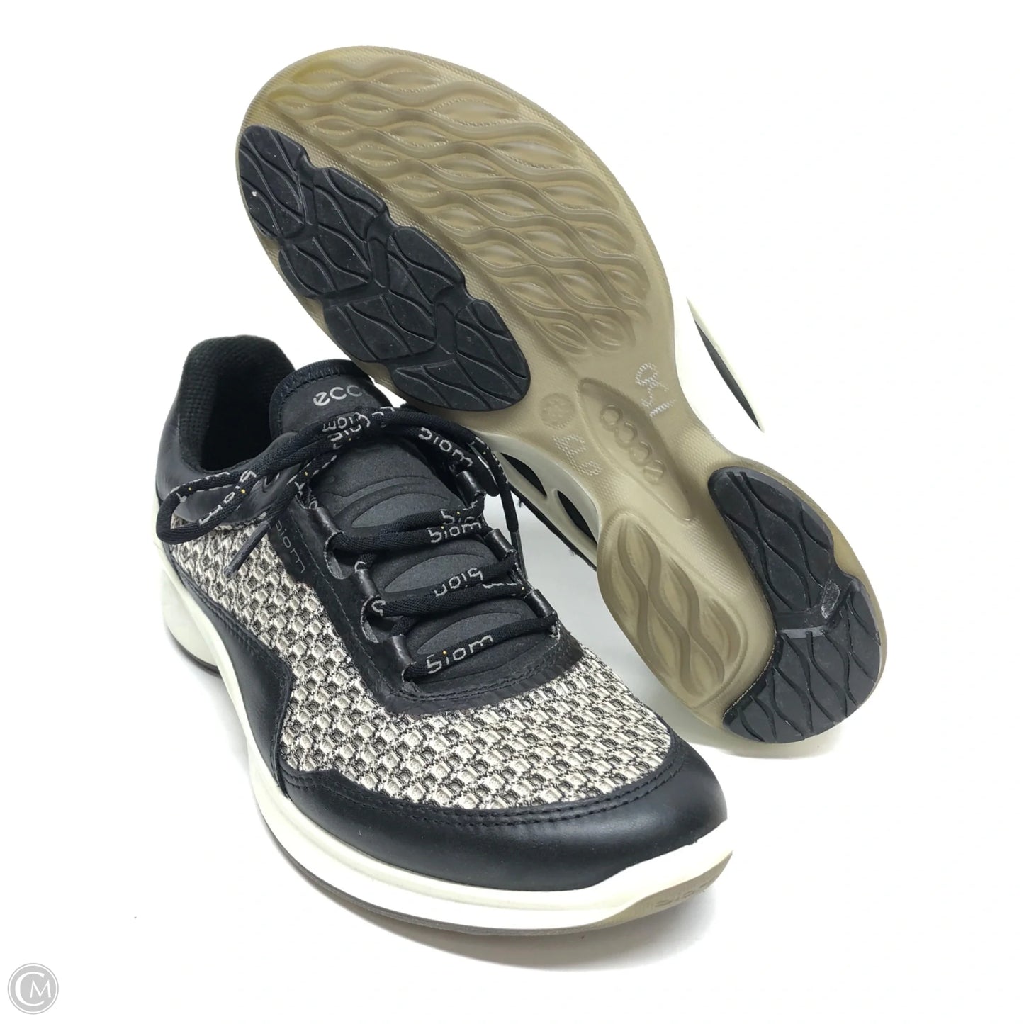 Shoes Sneakers By Ecco In Black & Cream, Size: 7