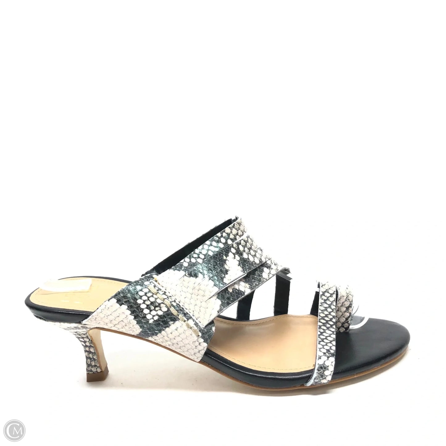 Sandals Heels Kitten By Donald Pliner In Snakeskin Print, Size: 7.5