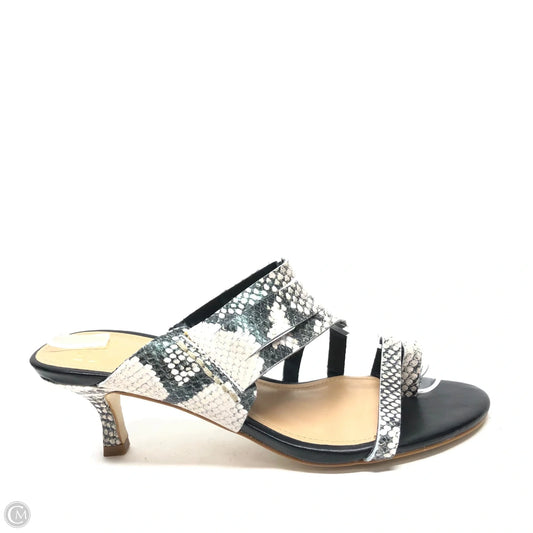 Sandals Heels Kitten By Donald Pliner In Snakeskin Print, Size: 7.5