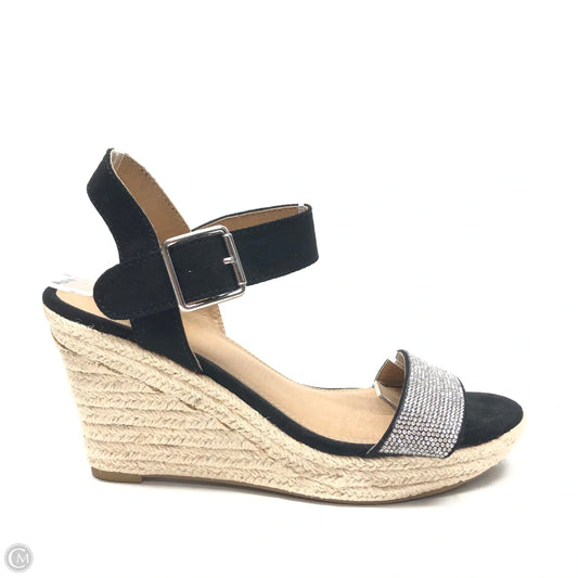 Sandals Heels Wedge By Brash In Black, Size: 8.5