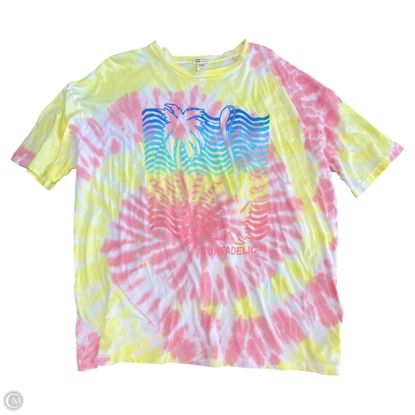 Top Short Sleeve Basic By Billabong In Tie Dye Print, Size: M