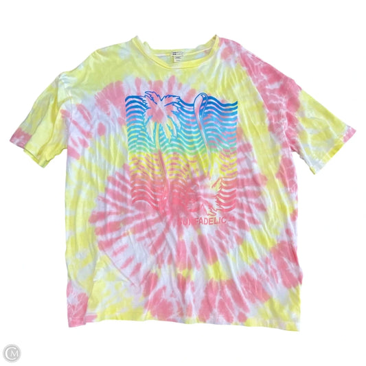 Top Short Sleeve Basic By Billabong In Tie Dye Print, Size: M