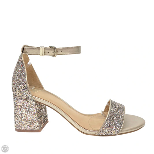 Sandals Heels Block By Gianni Bini In Gold, Size: 9
