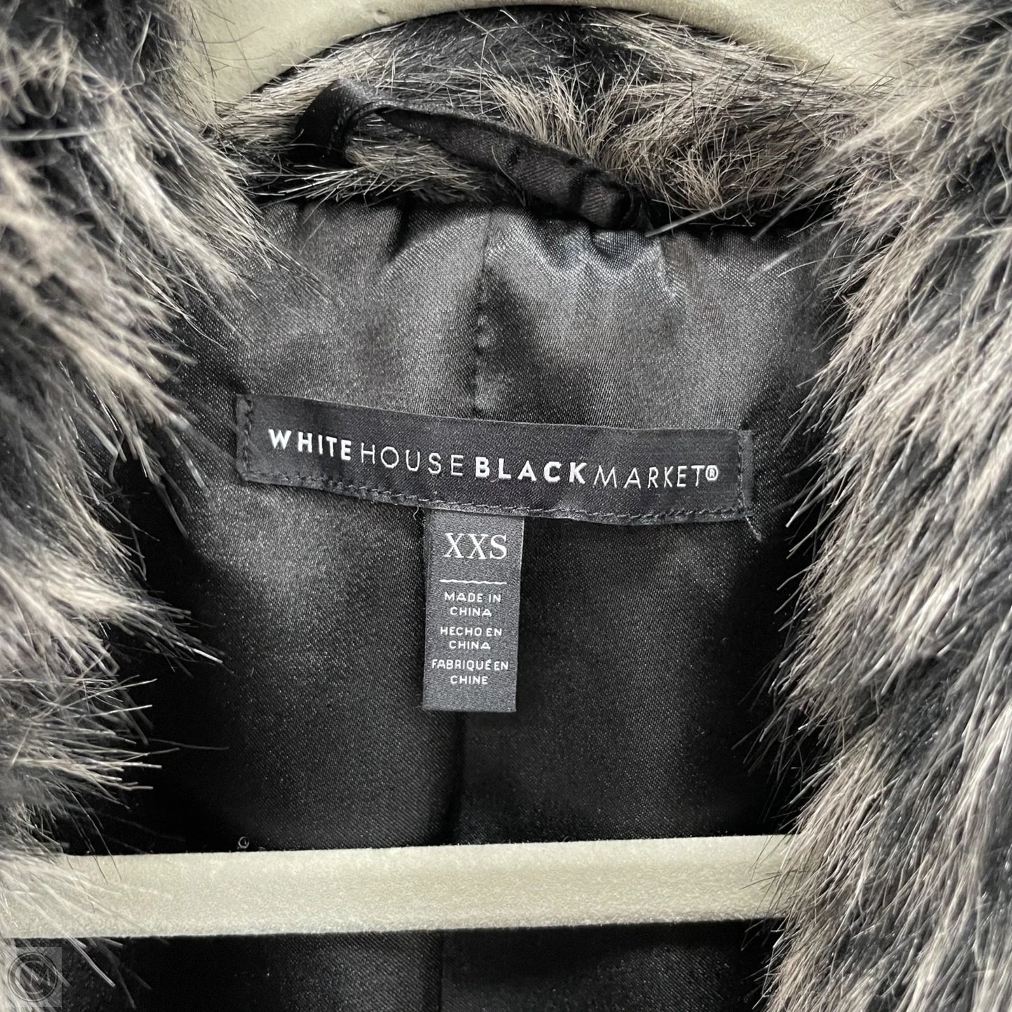 Vest Faux Fur & Sherpa By White House Black Market In Black & Grey, Size: Xxs