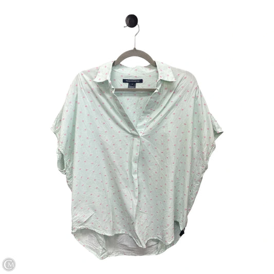 Top Short Sleeve By French Connection In Green & Pink, Size: M