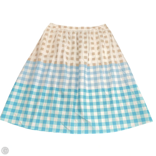 Skirt Midi By Ming Wang In Blue & Cream, Size: Xl