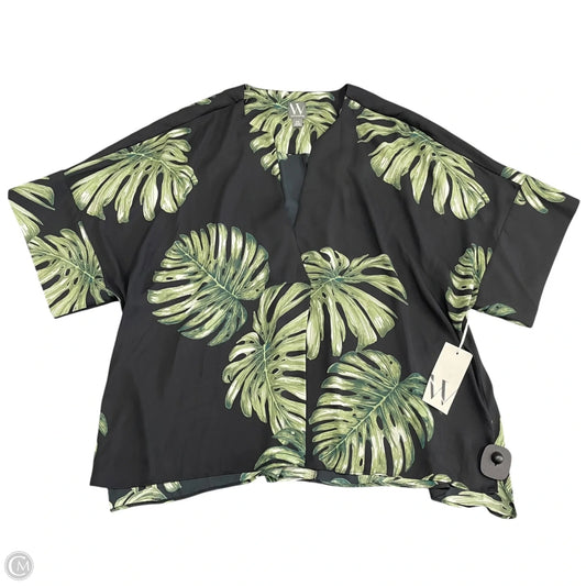 Top Short Sleeve By Worthington In Black & Green, Size: Xxl