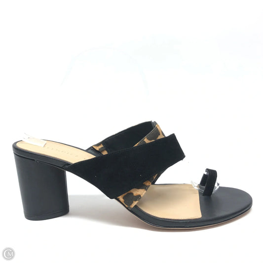 Sandals Heels Block By Veronica Beard In Black & Brown, Size: 10