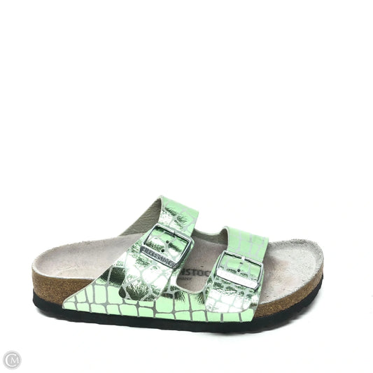Sandals Flats By Birkenstock In Green, Size: 7