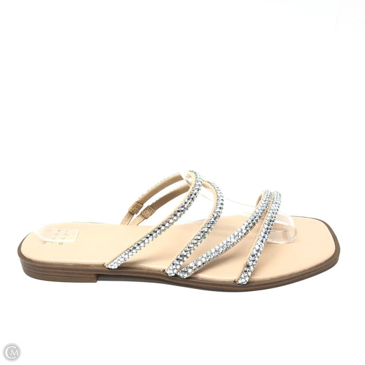 Sandals Flats By A New Day In Silver & Tan, Size: 11