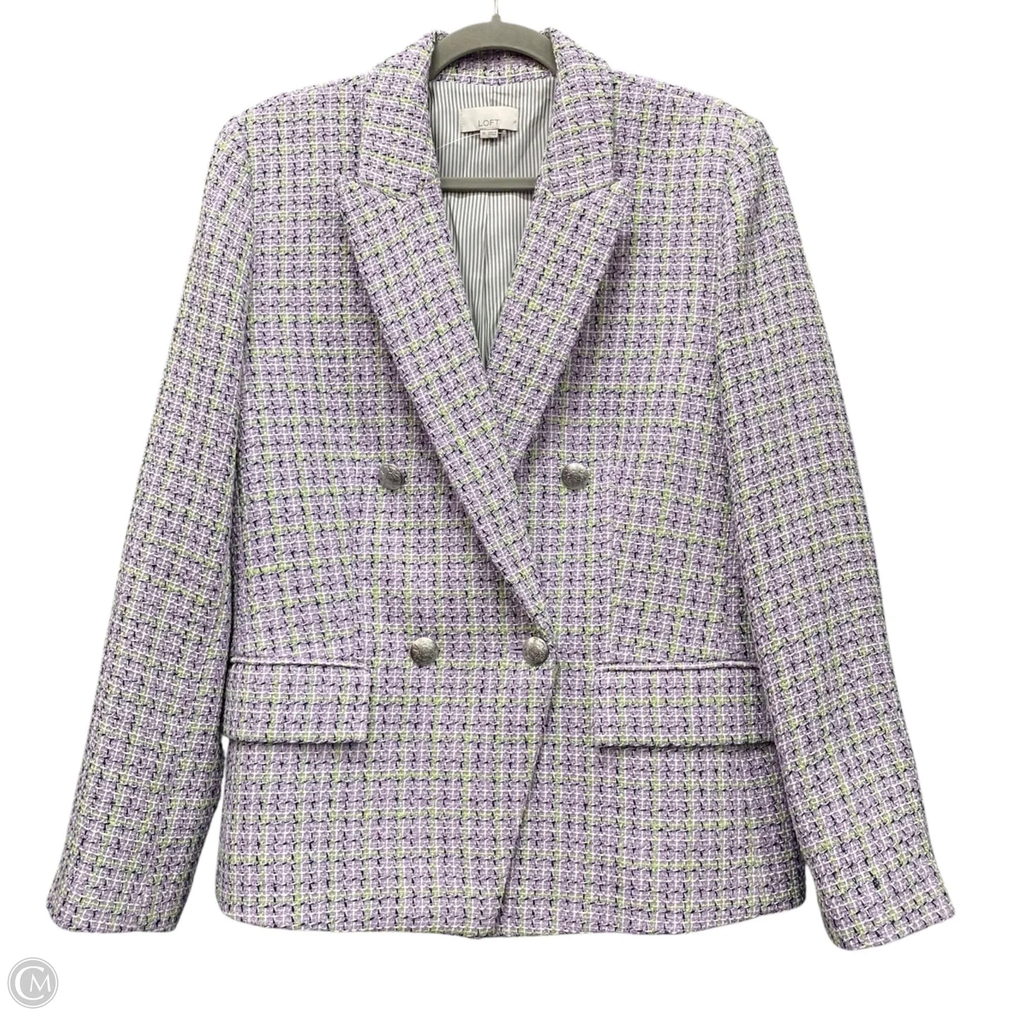 Blazer By Loft In Green & Purple, Size: 14