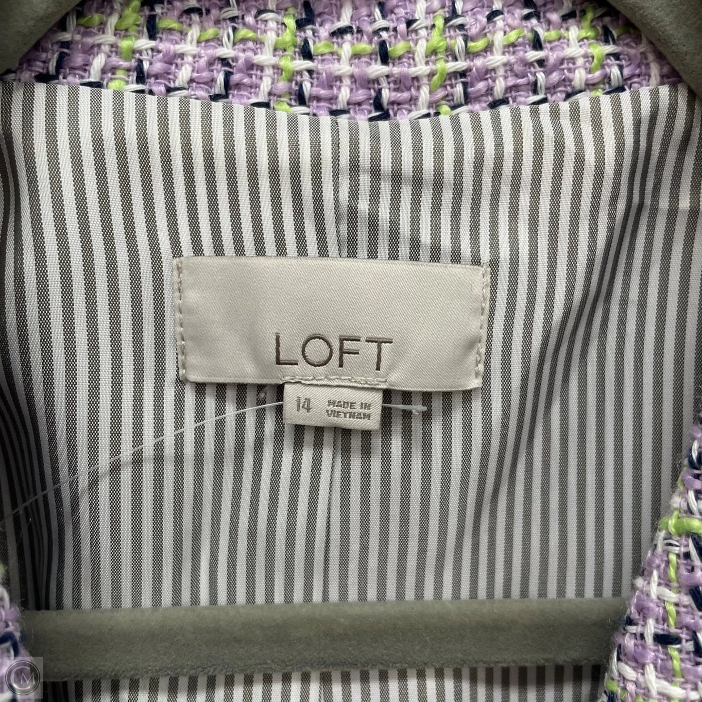 Blazer By Loft In Green & Purple, Size: 14