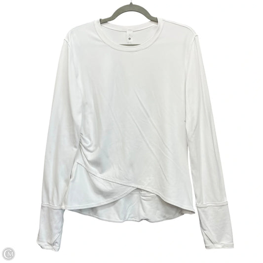 Athletic Top Long Sleeve Crewneck By Lululemon In White, Size: L