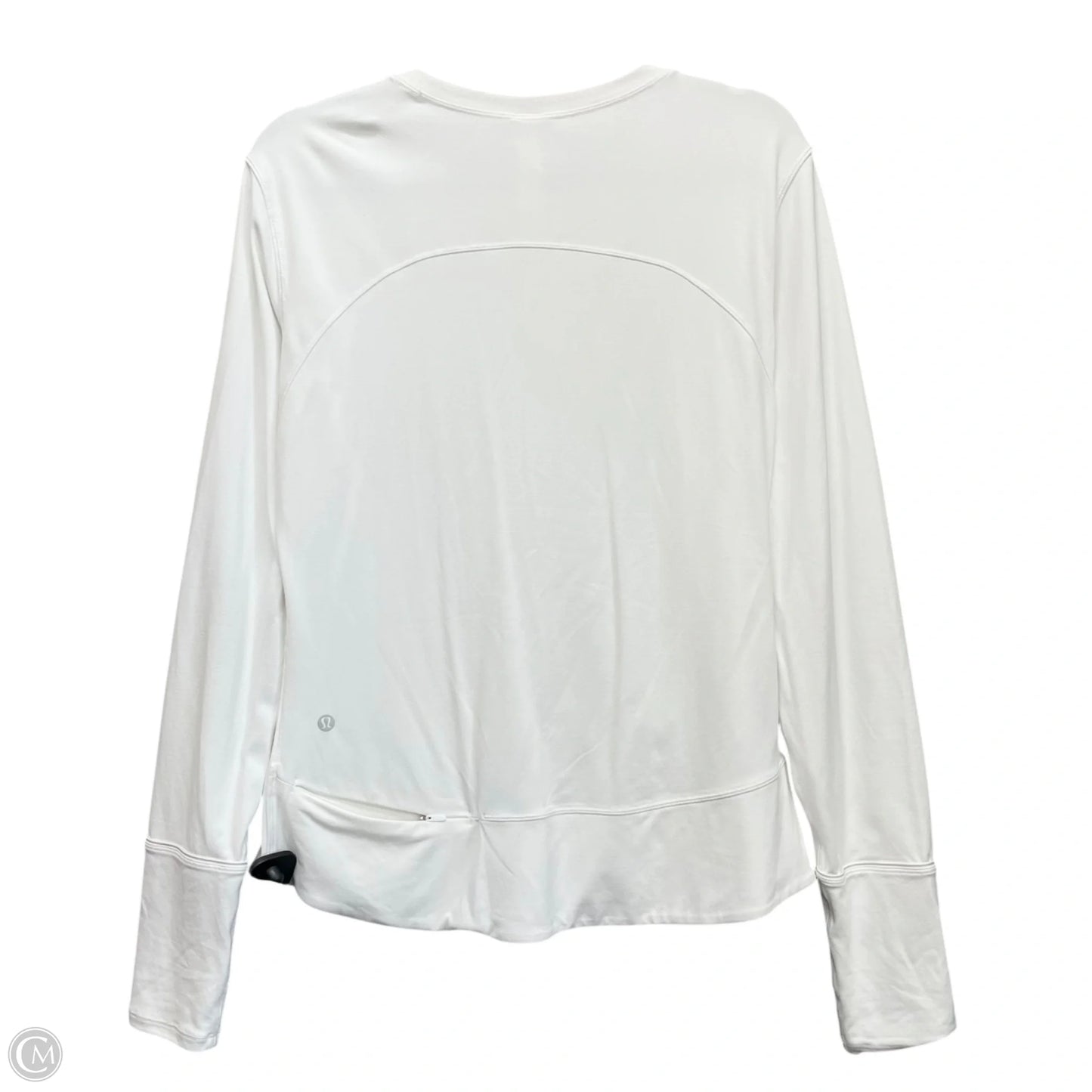 Athletic Top Long Sleeve Crewneck By Lululemon In White, Size: L