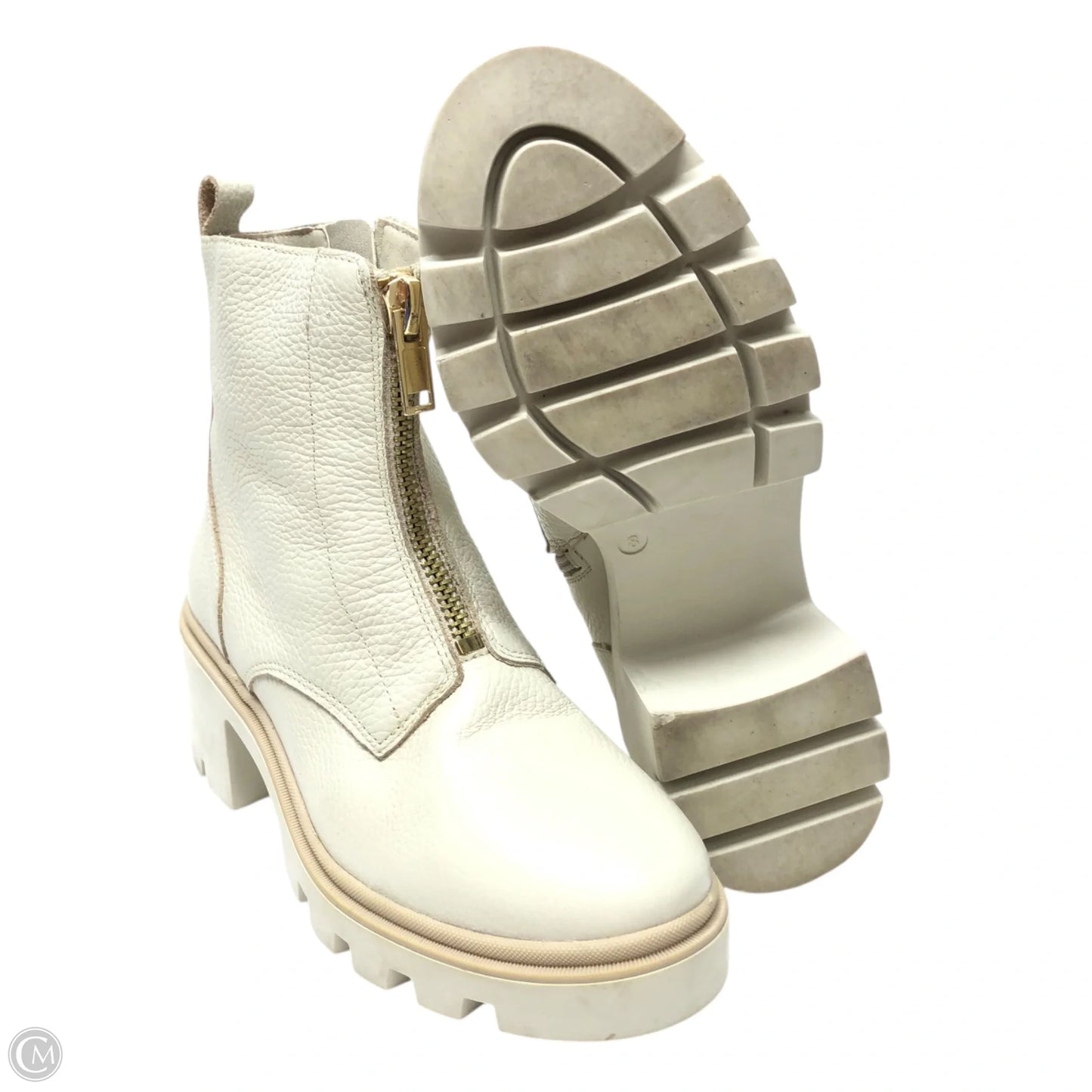 Boots Ankle Heels By Cmc In Cream, Size: 8