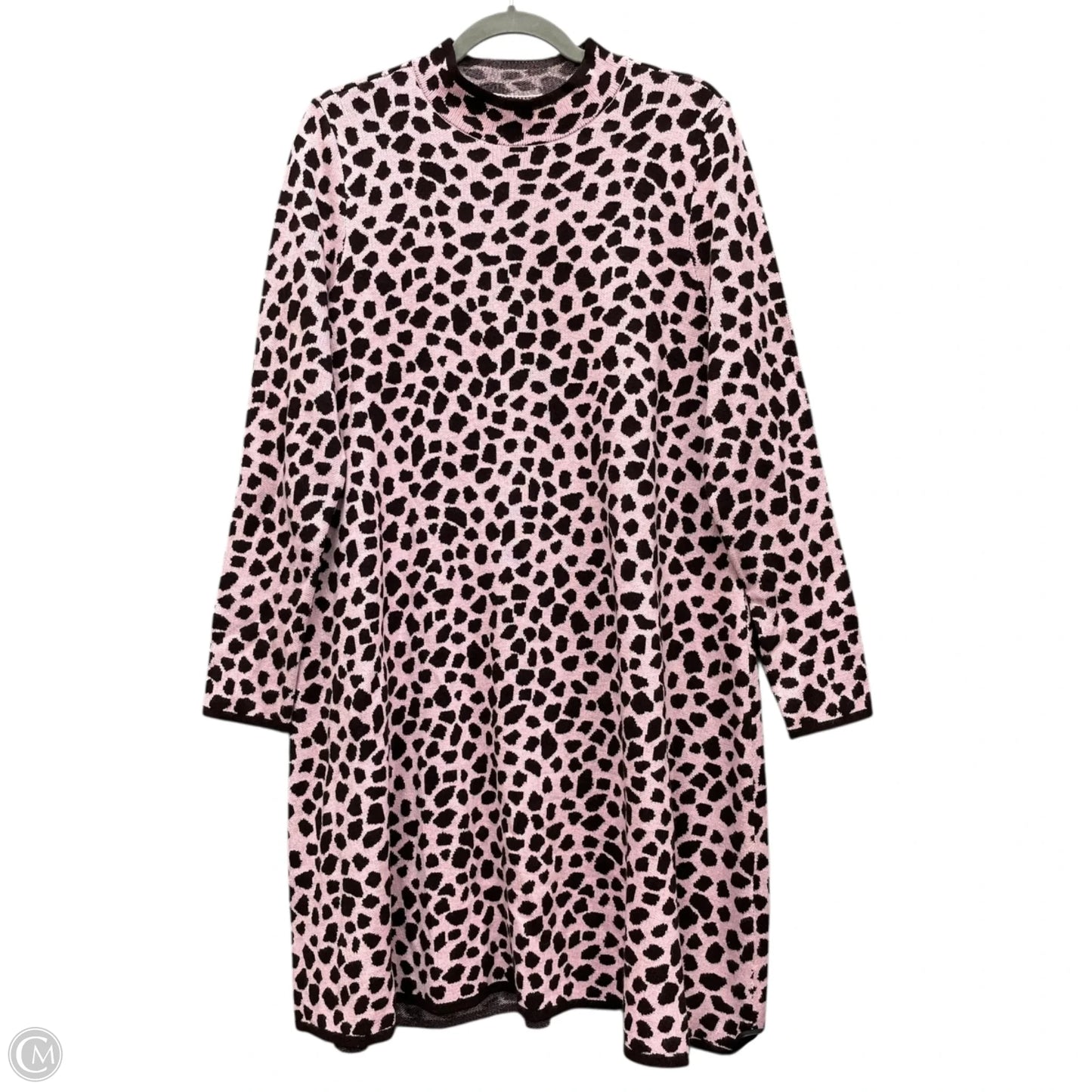 Dress Sweater By Ann Taylor In Brown & Pink, Size: L