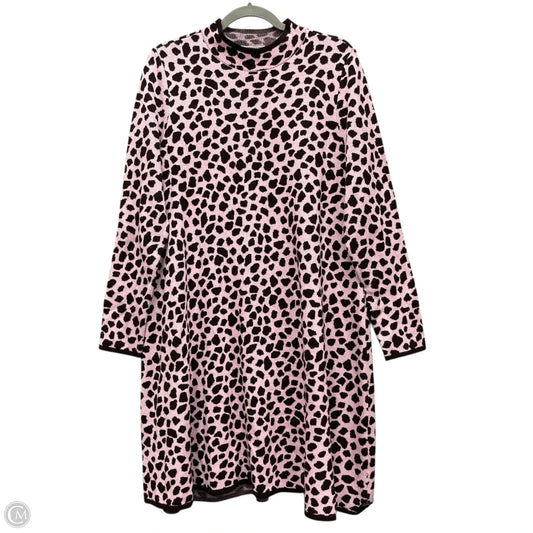 Dress Sweater By Ann Taylor In Brown & Pink, Size: L