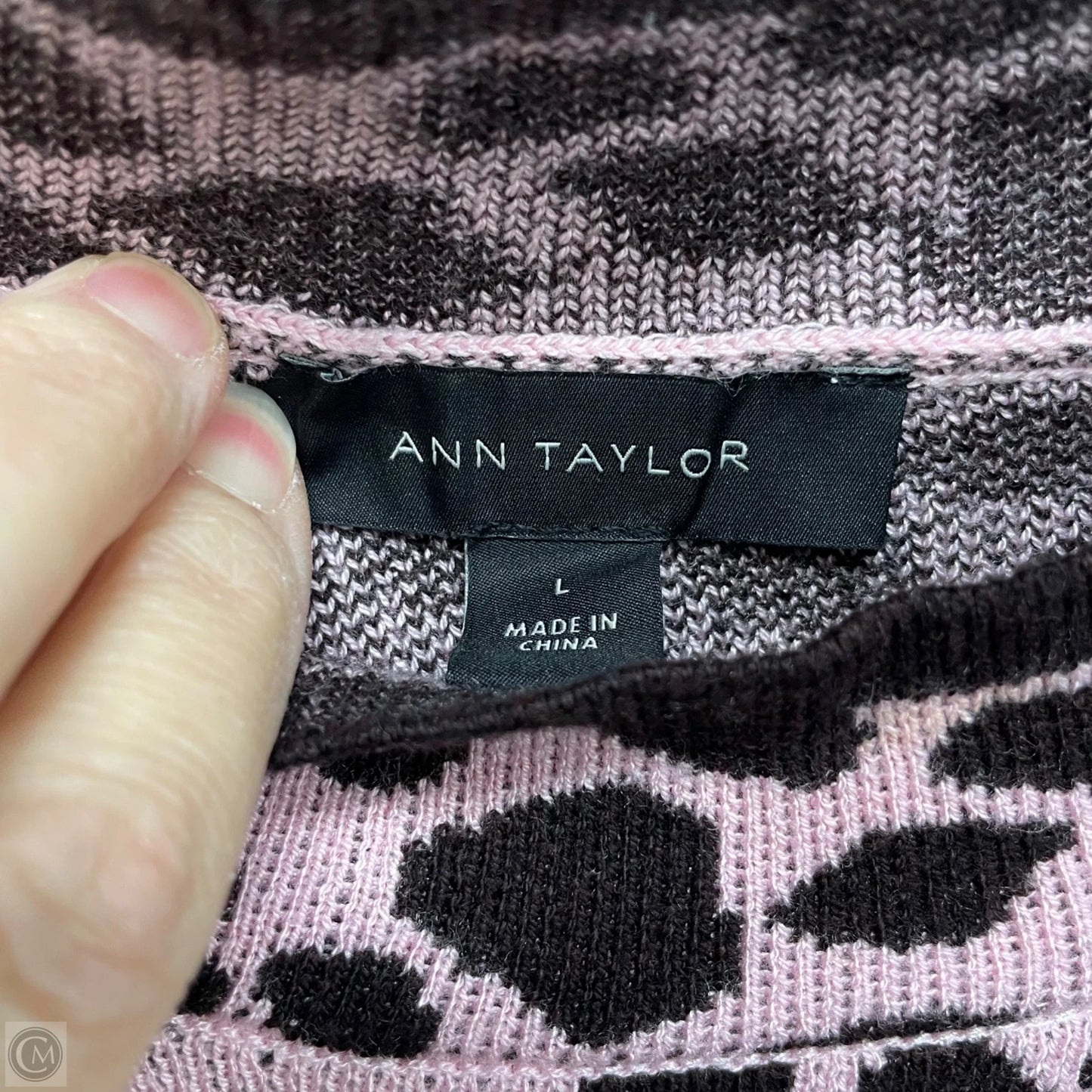 Dress Sweater By Ann Taylor In Brown & Pink, Size: L