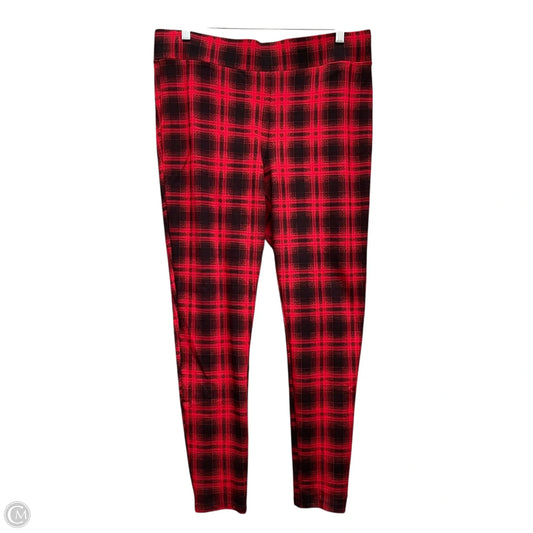 Pants Leggings By Loft In Black & Red, Size: L