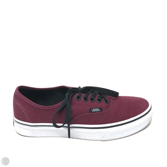 Shoes Sneakers By Vans In Maroon, Size: 8