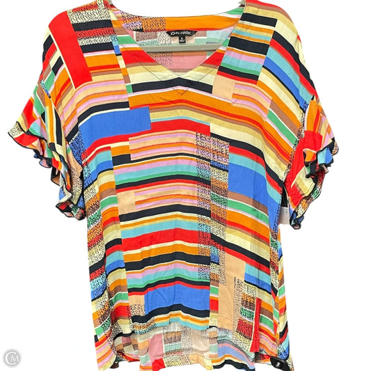 Top Short Sleeve By John Mark In Multi-colored, Size: S