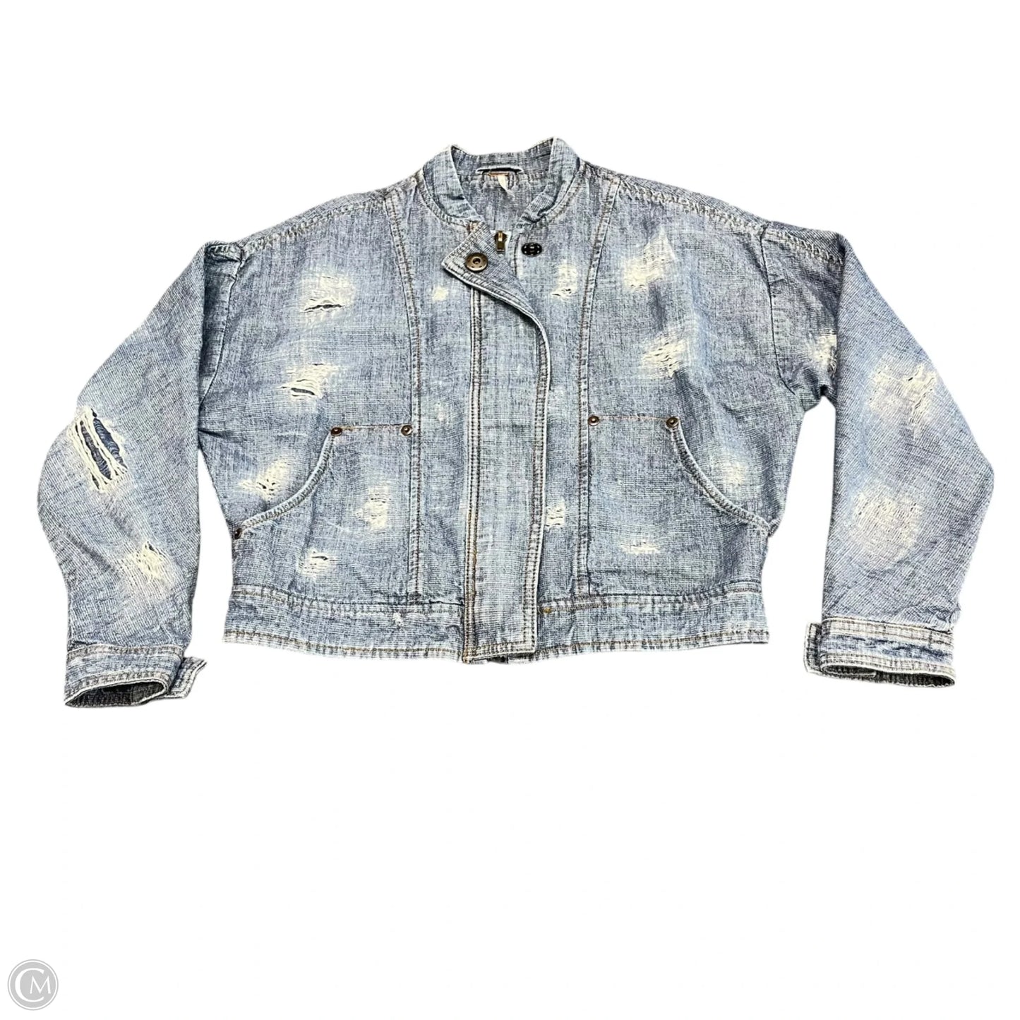 Jacket Denim By Free People In Blue Denim, Size: Xs