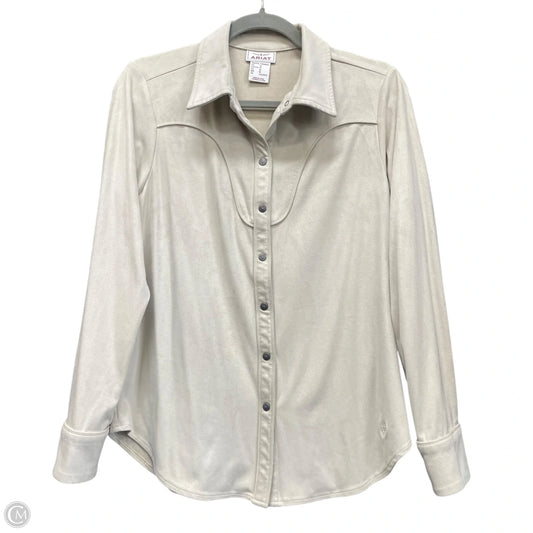 Jacket Shirt By Ariat In Cream, Size: M