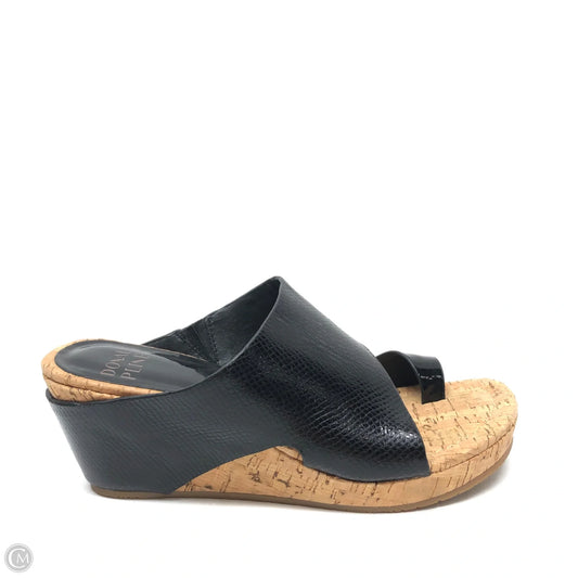 Sandals Heels Wedge By Donald Pliner In Black, Size: 6.5