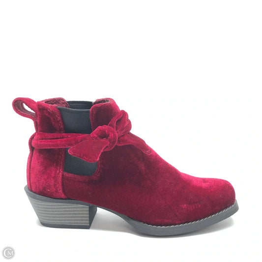 Boots Ankle Heels By Justin In Red, Size: 8
