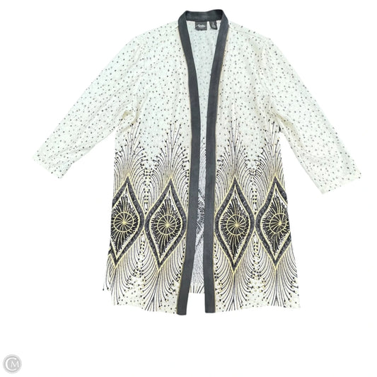 Cardigan By Chicos In Grey & White, Size: L