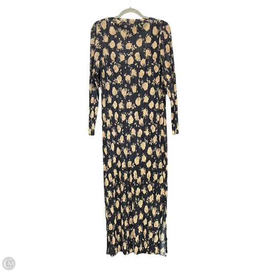 Dress Casual Midi By Vince Camuto In Black & Cream, Size: L
