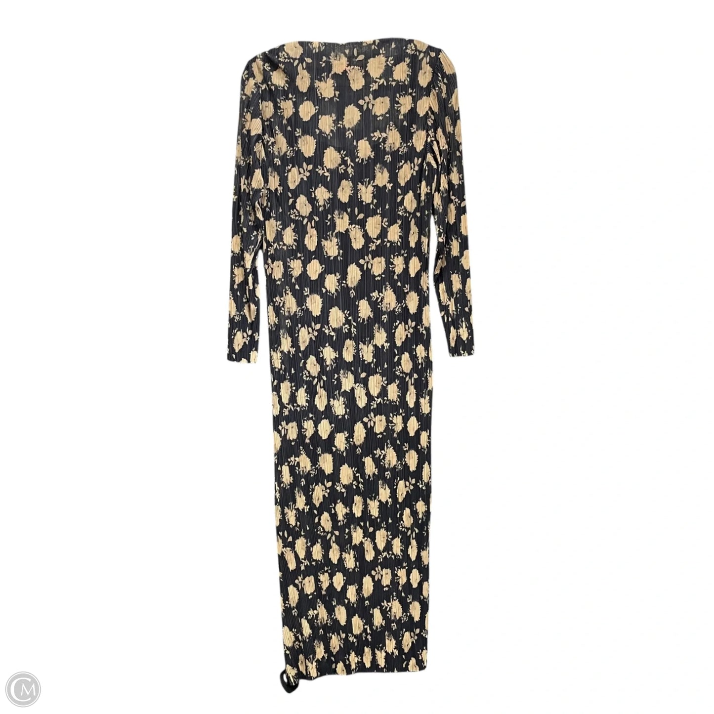 Dress Casual Midi By Vince Camuto In Black & Cream, Size: L